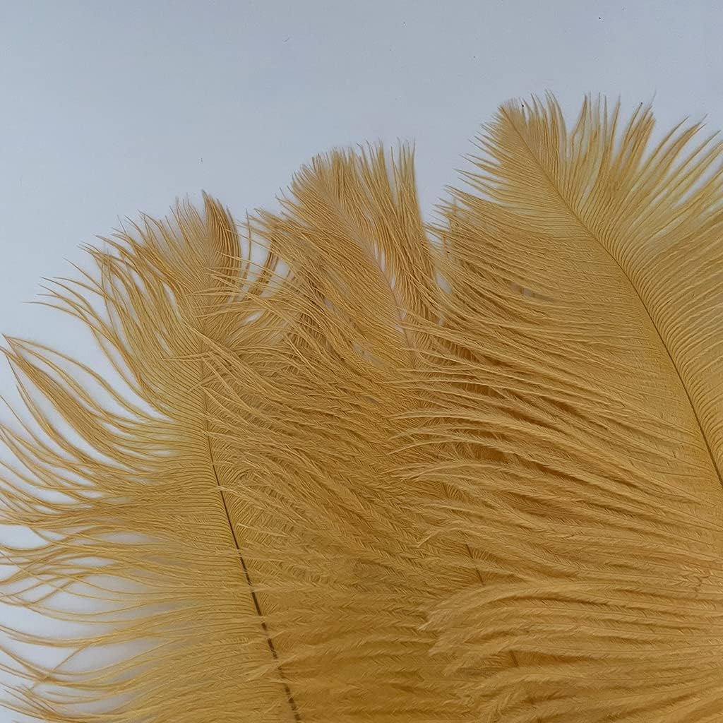 Gold 10pcs 16-18inch Ostrich Feathers for Wedding Centerpieces Christmas Plume Home Decorations Party