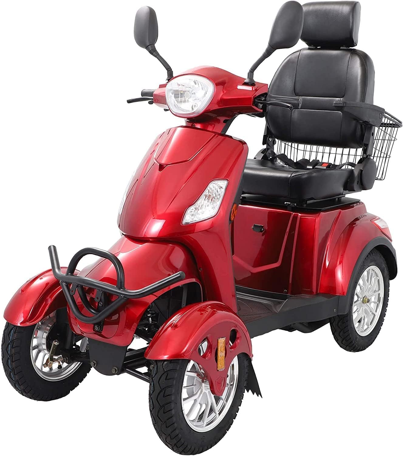 All Terrain Mobility Scooters for Seniors & Adults 500lbs Capacity - Electric Powered Wheelchair Device - 600W Heavy Duty Medical Mobility Scooter for Travel, Elderly-Full LED Lighting- Red : Health & Household