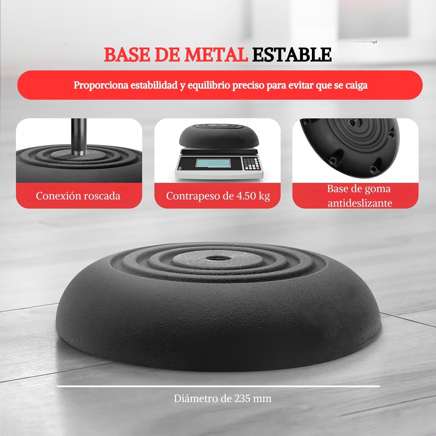 Pyle Pie de Micrófono, Soporte de Base Redonda Pesada Compacta. Altura Ajustable. Una Pieza (85 a 152 cms)
