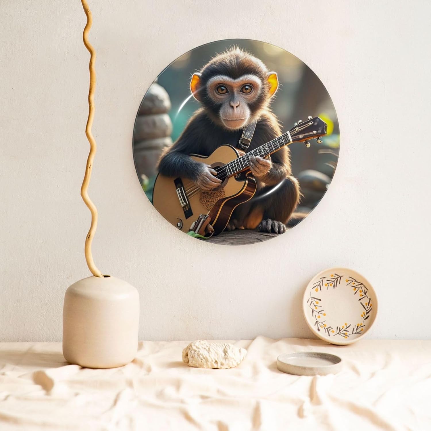 Decorative Plate Art Crafts Bone China Decorative Plate with Display Rack Souvenir Wall Decor Ceramic Ornaments Dinner Plates Ceramic Decoratives Plates for Home Office 10in