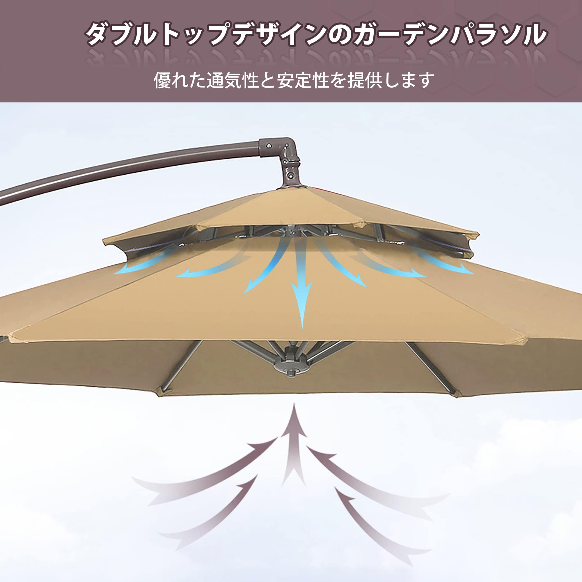 Amazon.co.jp: ViCoopZim パラソル ガーデンパラソル 大型 風に強い 