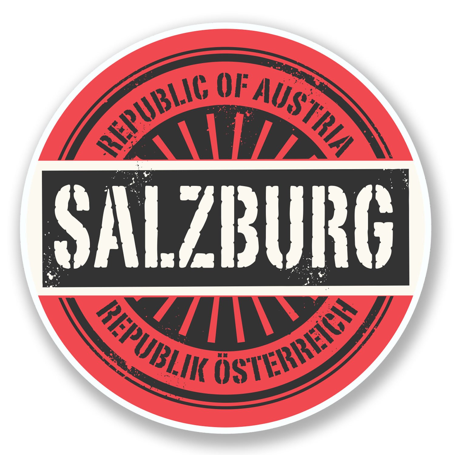 Destinationvinyl Multi 2 X 10Cm Salzburg Austria Vinyl Sticker Laptop Car Travel Luggage Tag Flag #6573 (10Cm X 10Cm)