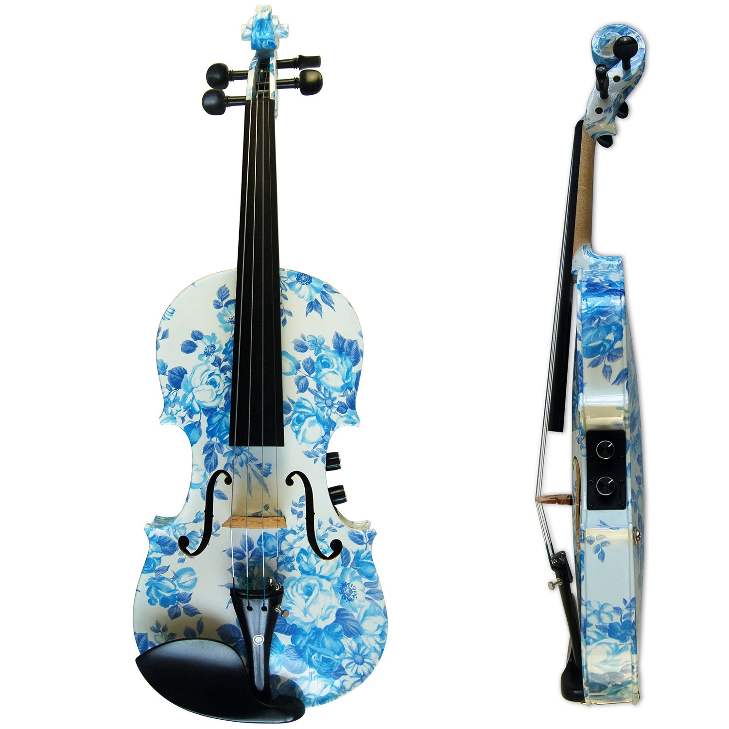 Aliyes - Violino elettrico e acustico fatto a mano da donna/gril 4/4 in legno massello con raccordi in ebano, YSDS-1201.