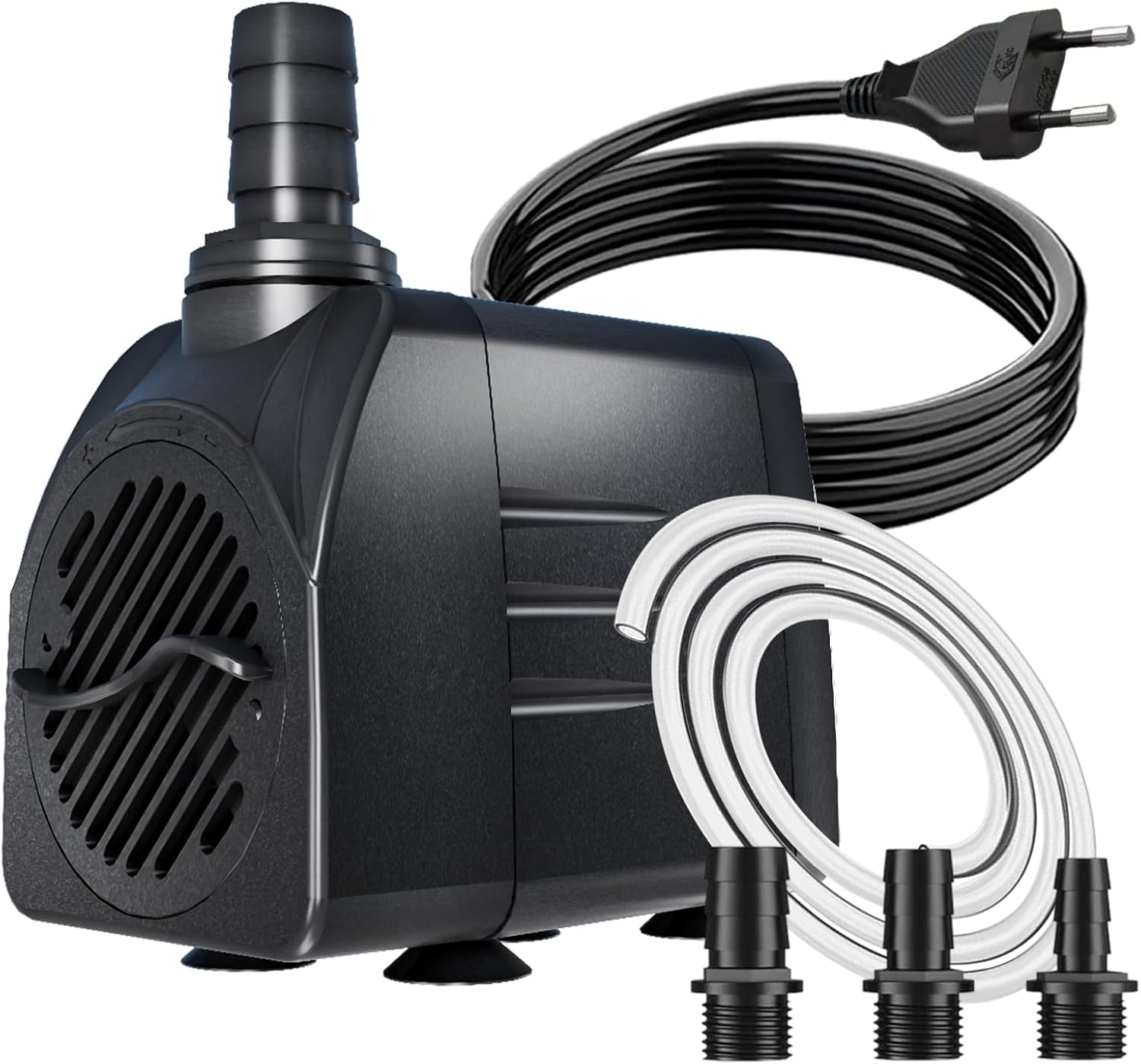 Springbrunnenpumpe 25W 1500L/H Teichpumpe Schutz vor überhitzung Funktion Ultra Leise Aquariumpump Wasserpumpen Mit 1,8m Kabel für Brunnen, Hydroponik-Systeme.Submersible Tauchpumpe, Schwarz - Amazon product rated Grade C