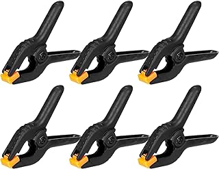 Acooruiteng 3.5 Inch Spring Clamps 6 Piece Spring Clamp Heavy Duty Nylon Plastic Clips Small Backdrop Clips Wood Clamps fo...