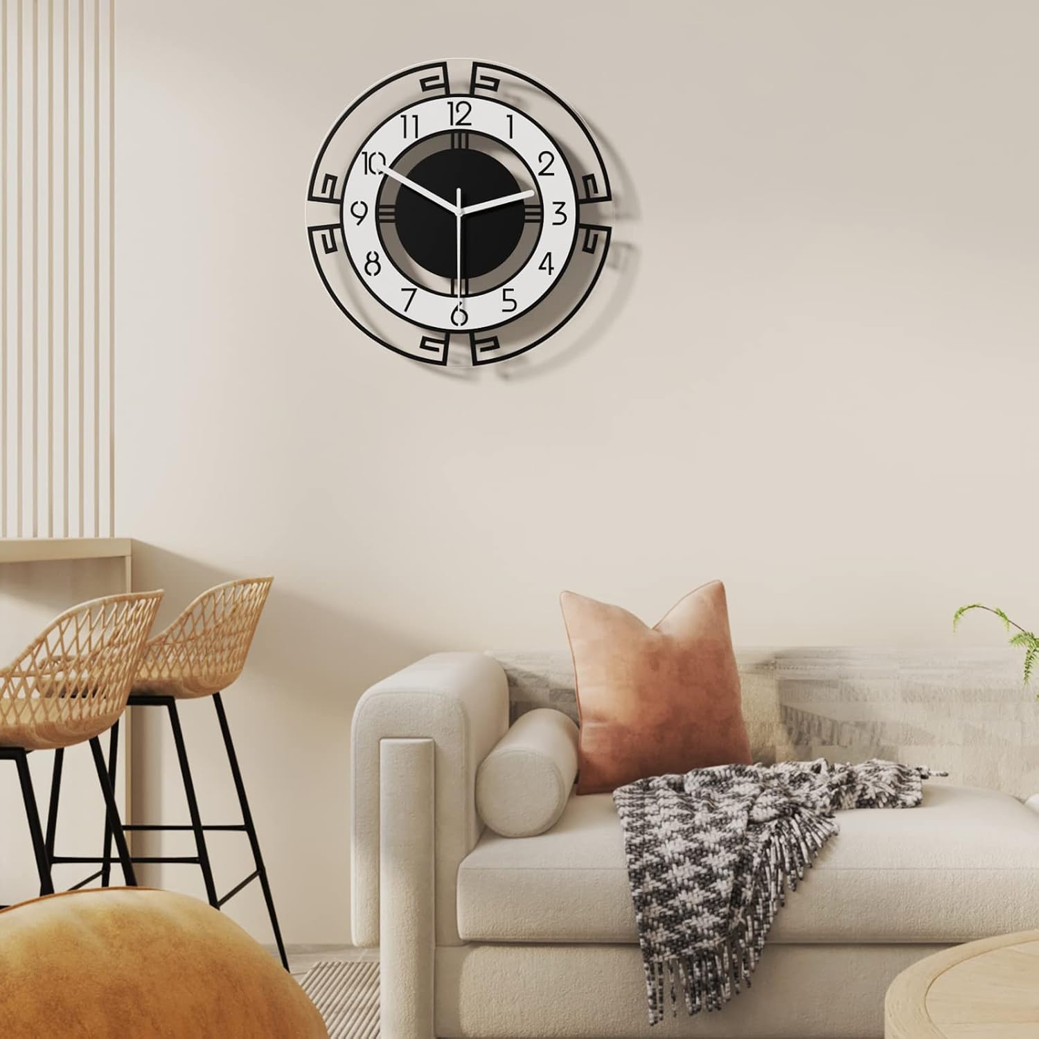 MEISD Wall Clock for Living Room Decor, 18.3 Inch Big Decorative Wall Clocks for Bedroom Kitchen Home Office,Modern Wall Clock Battery Operated, Large Silent Wall Clock Non Ticking, Analog Display