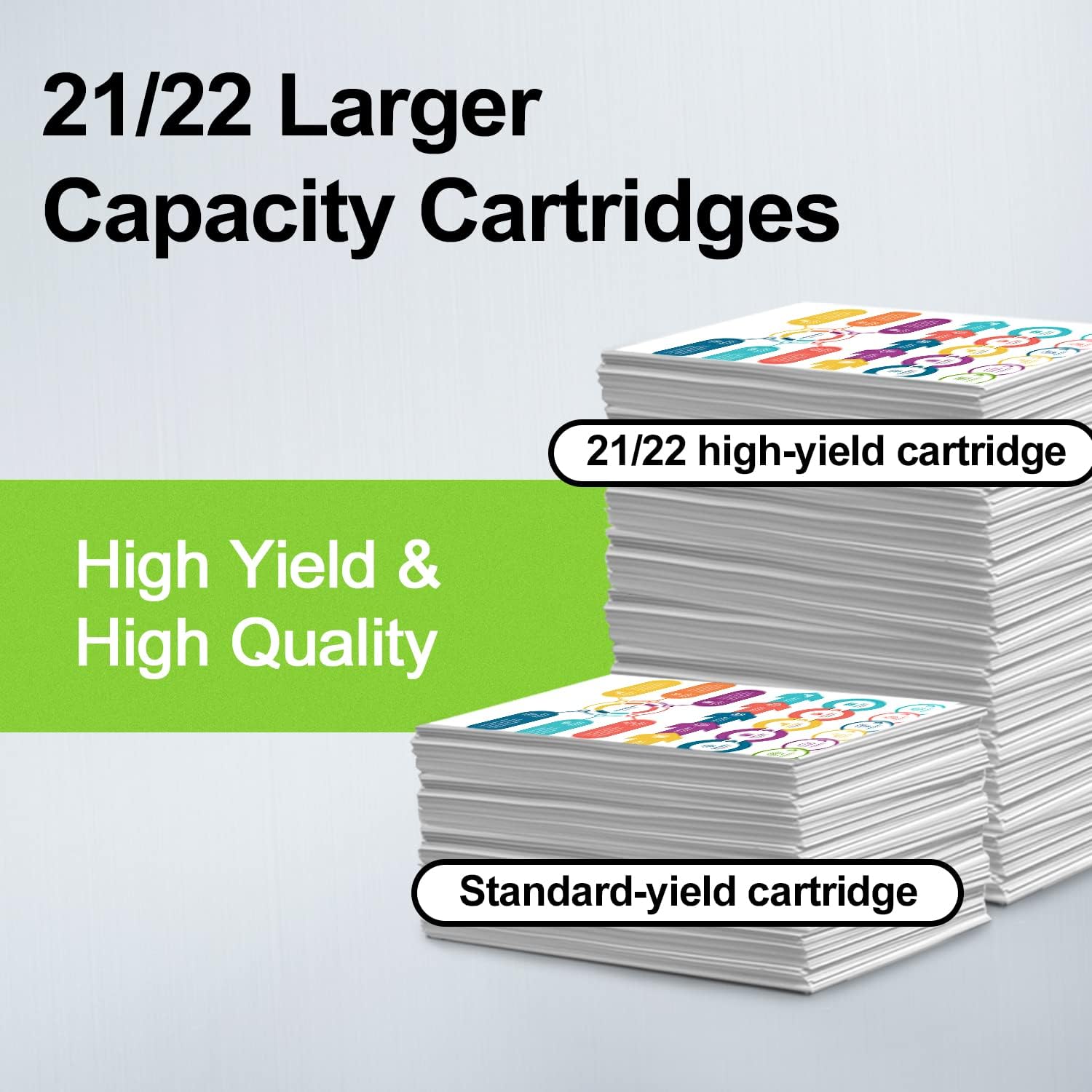 Remanufactured 21 22 Ink Cartridge Replacement for HP 21 XL 22 XL 21XL 22XL Combo Pack Used with HP OfficeJet 5610 4315 J3680 DeskJet F2210 F4180 F300 F335 PSC 1410 Printer (1 Black, 1 Color)