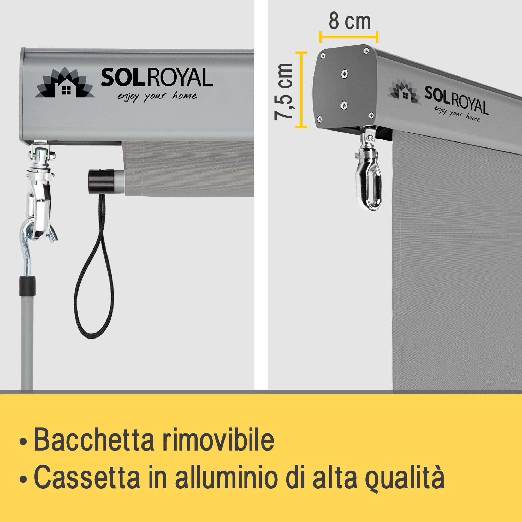 Sol Royal Tenda da sole verticale 180x250 cm MS5 idrorepellente Grigio