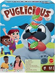Mattel Puglicious Kids Game, Dog Treat-Stacking Challenge with Hungry Puppy, Gift for Kids 5 Years & Older
