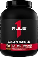 Vista 9 de Rule 1 Proteins Clean Gainer - Fórmula de ganancia magra alta en proteínas con 560 calorías, 1.06 onzas de proteína de espectro completo, más