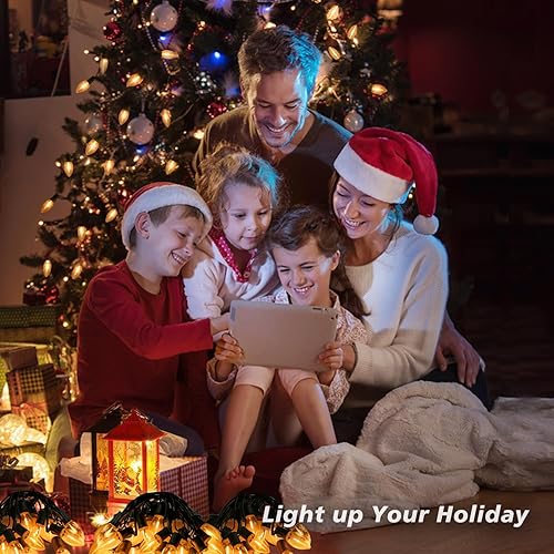 Miniatura 2 de C9 - Bombillas LED de repuesto para camino de Navidad, para interiores y exteriores, 0.6 W equivalente a 7 W, blanco cálido 2200 K, base E17