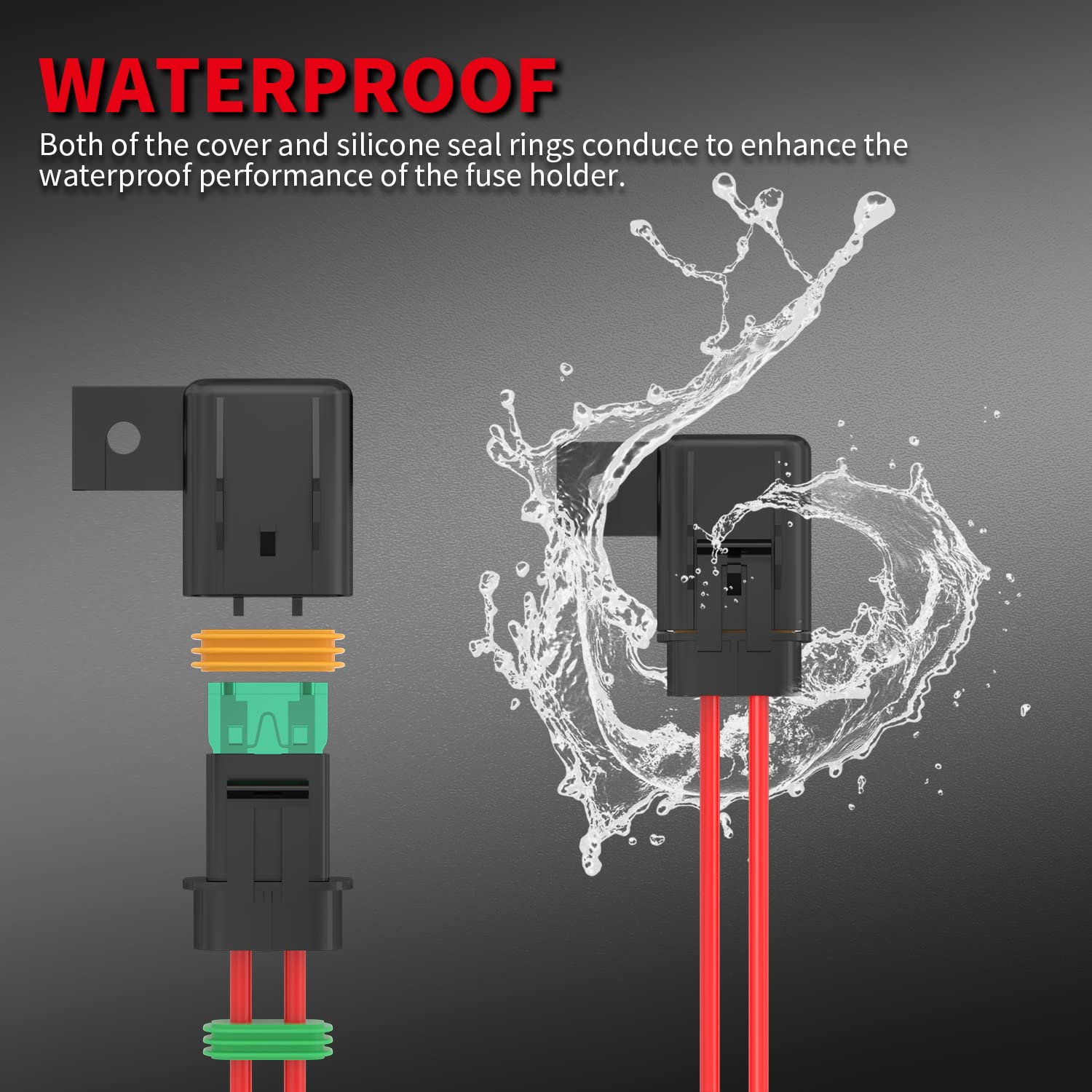 Snapklik.com : DaierTek Inline Fuse Holder 12V 12 AWG Waterproof ATC ...