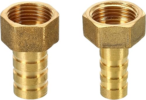 MECCANIXITY Manguera de púas de latón de 0.394in, 0.472in, con púas G38 rosca hembra de tubo de agua de aire, adaptador de acoplador de junta 1 juego