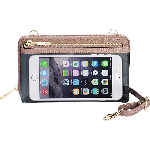 Clear Cell Phone Purse Wallet Small Crossbody Bags for Women Touchscreen