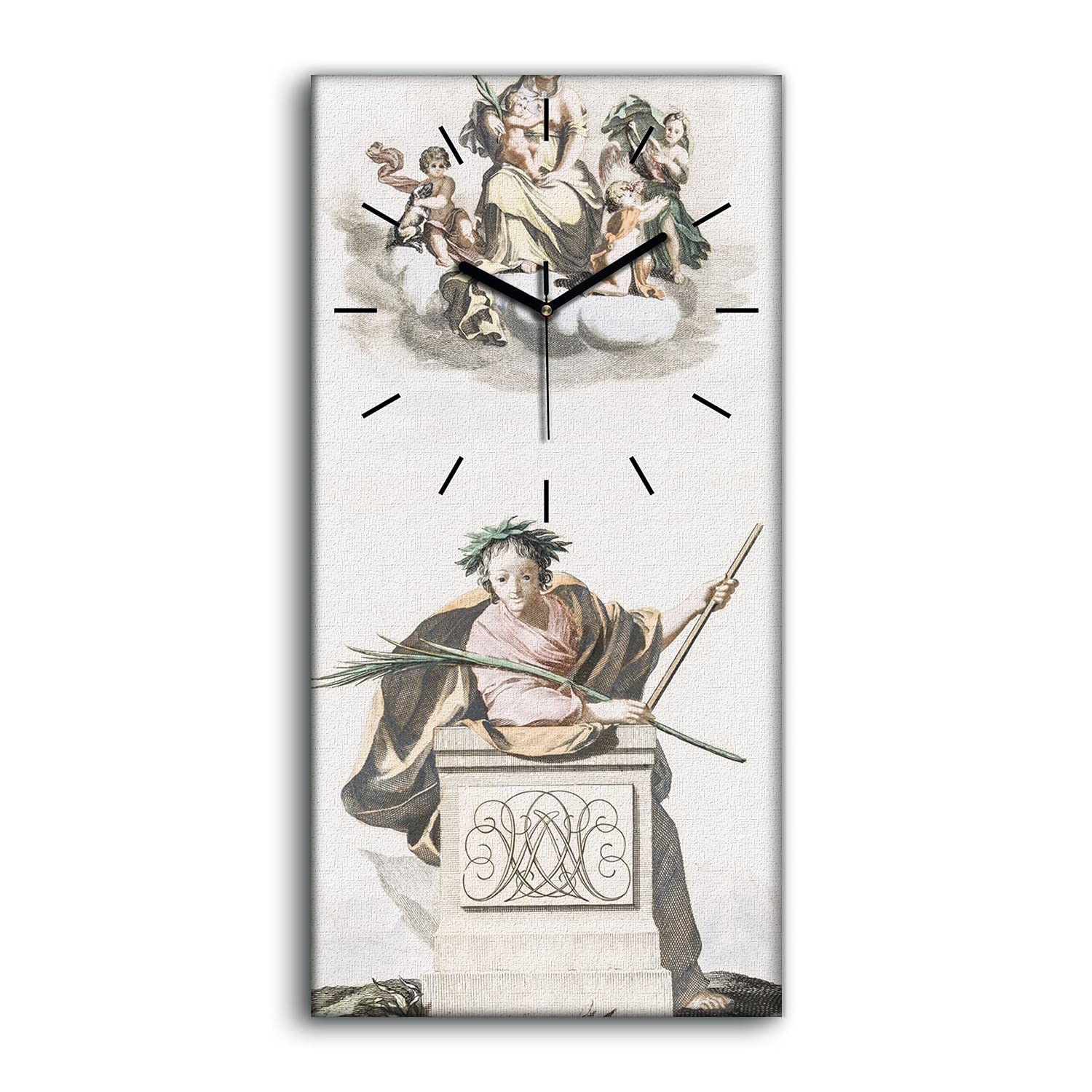 Horloge sur toile 30x60cm haut de gamme style art moderne avec aiguilles sombres