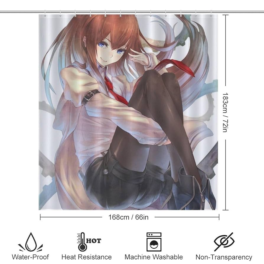 Amazon｜シャワーカーテン おしゃれ アニメ柄 STEINS GATE
