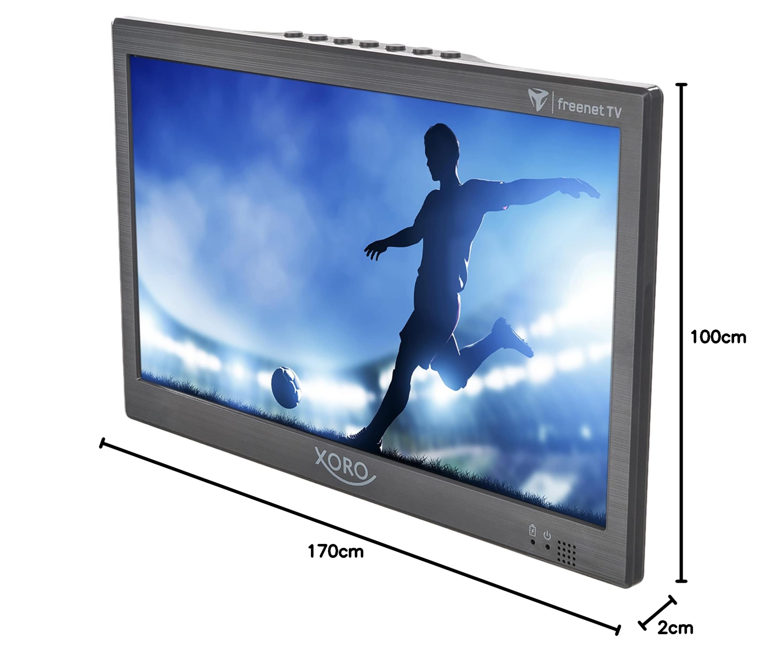 Xoro PTL 1050 V2-10,1" przenośny telewizor DVB-T/T2, system deszyfrowania Irdeto (w zestawie 6 miesięcy freenet TV), aktywna antena, akumulator, zasilanie 12/24 V