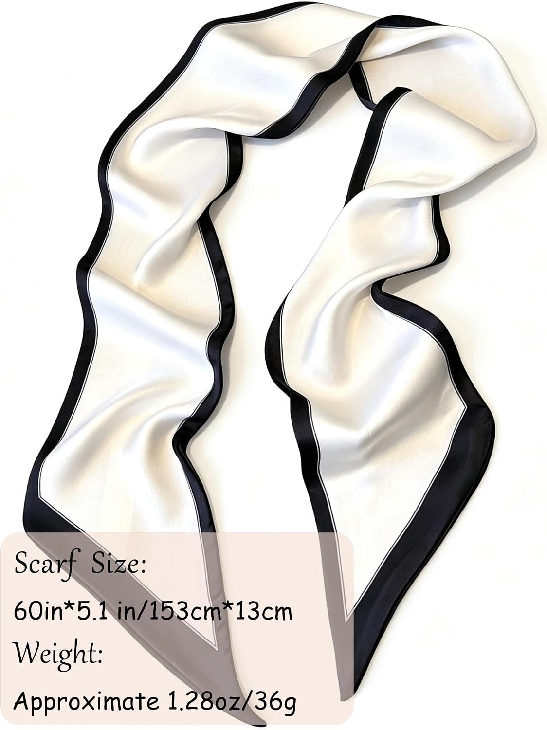 Scarf for Women Neck Scarves Silky Satin 59" X 5.9" image 2