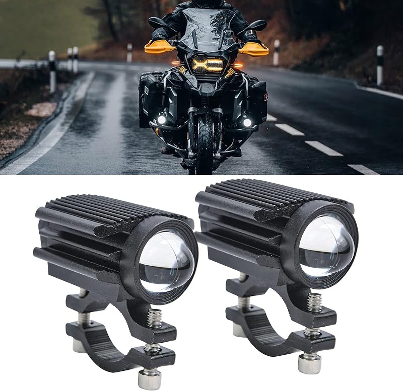 Faros antiniebla LED para motocicleta, 12000 lm, mini luces antiniebla, 60 W, 6000 K, foco auxiliar blanco ámbar superbrillante para motocicleta, camión, ATV, SUV, auto, yate, paquete de 2