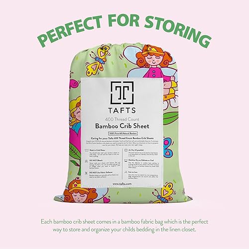 Miniatura 6 de TAFTS Sábanas de Bambú para Niños y Niñas - Sábanas de Bambú 100% Pura Viscosa Orgánica - Sábanas de Bambú 400TC - 1 pieza - 8" Deep Pocket - Tacto