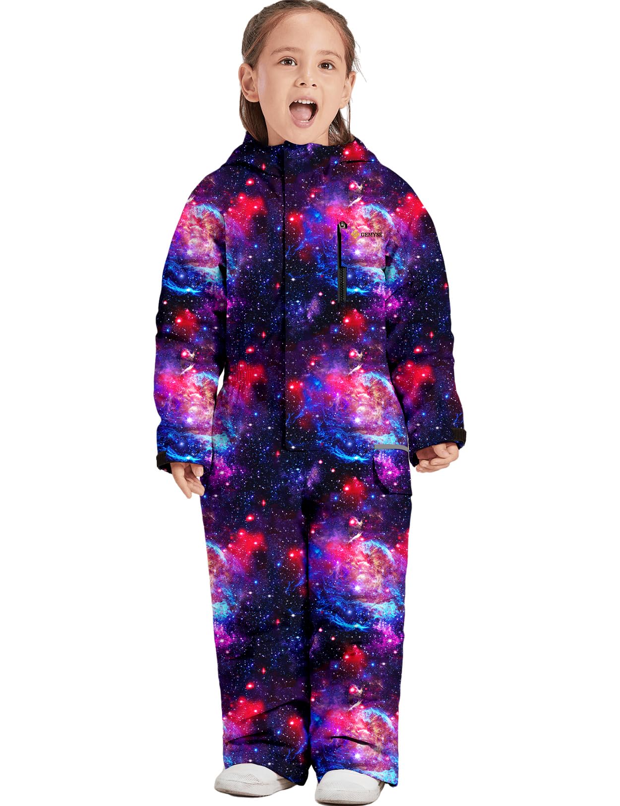 GEMYSE Kids One Pieces Ski Suits Jumpsuits Boys Girls' Winter Outdoor Snowboarding Waterproof Snowsuits