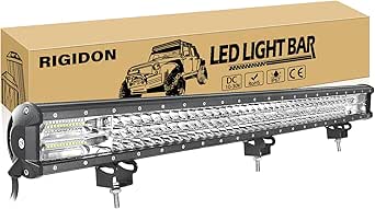 RIGIDON 45 Inch 612W Light Bar With Wire Harness, Triple Row Flood Spot Combo 61200LM LED Light Bar Waterproof Driving Boat Road LED Work Light For - View #6