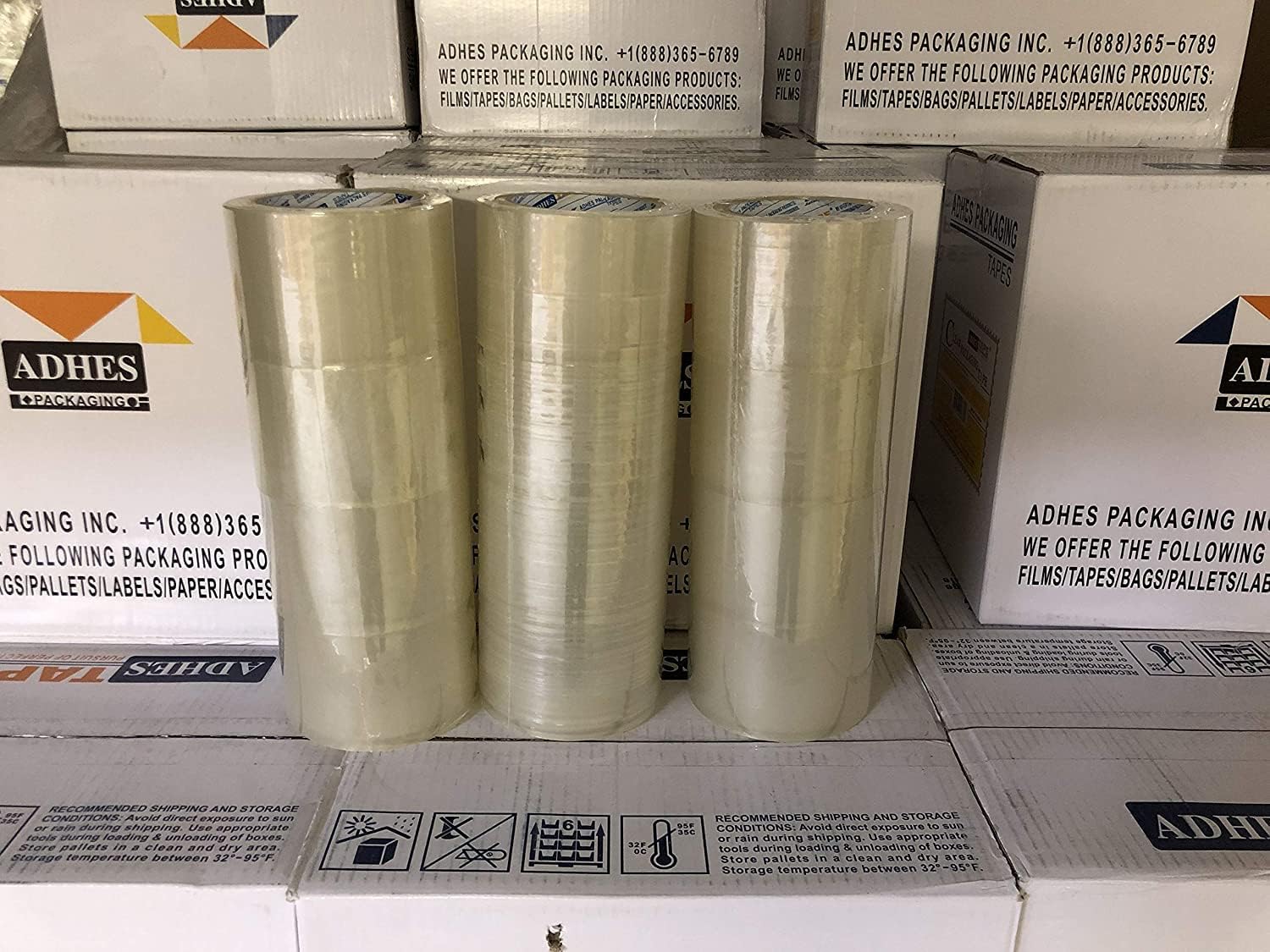 ProLine Heavy Duty Shipping Packing Box Tape Adhesive, Premium Clear Carton Box Sealing Tape, 2.0 Mil 3 Inches x 110 Yards (6 Rolls)