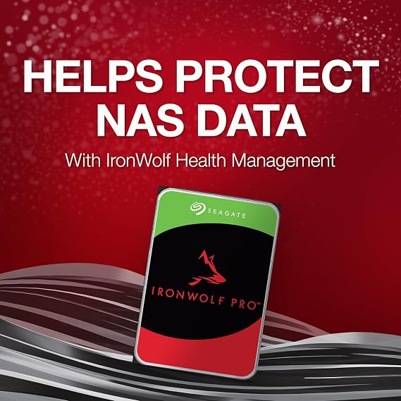 Seagate IronWolf, Pro 8TB, Enterprise Internal NAS HDD CMR 3.5 Inch, SATA 6GB/s, 7,200 RPM, 256 MB Cache for RAID NAS - Frustration Free Packaging (ST8000NTZ01)