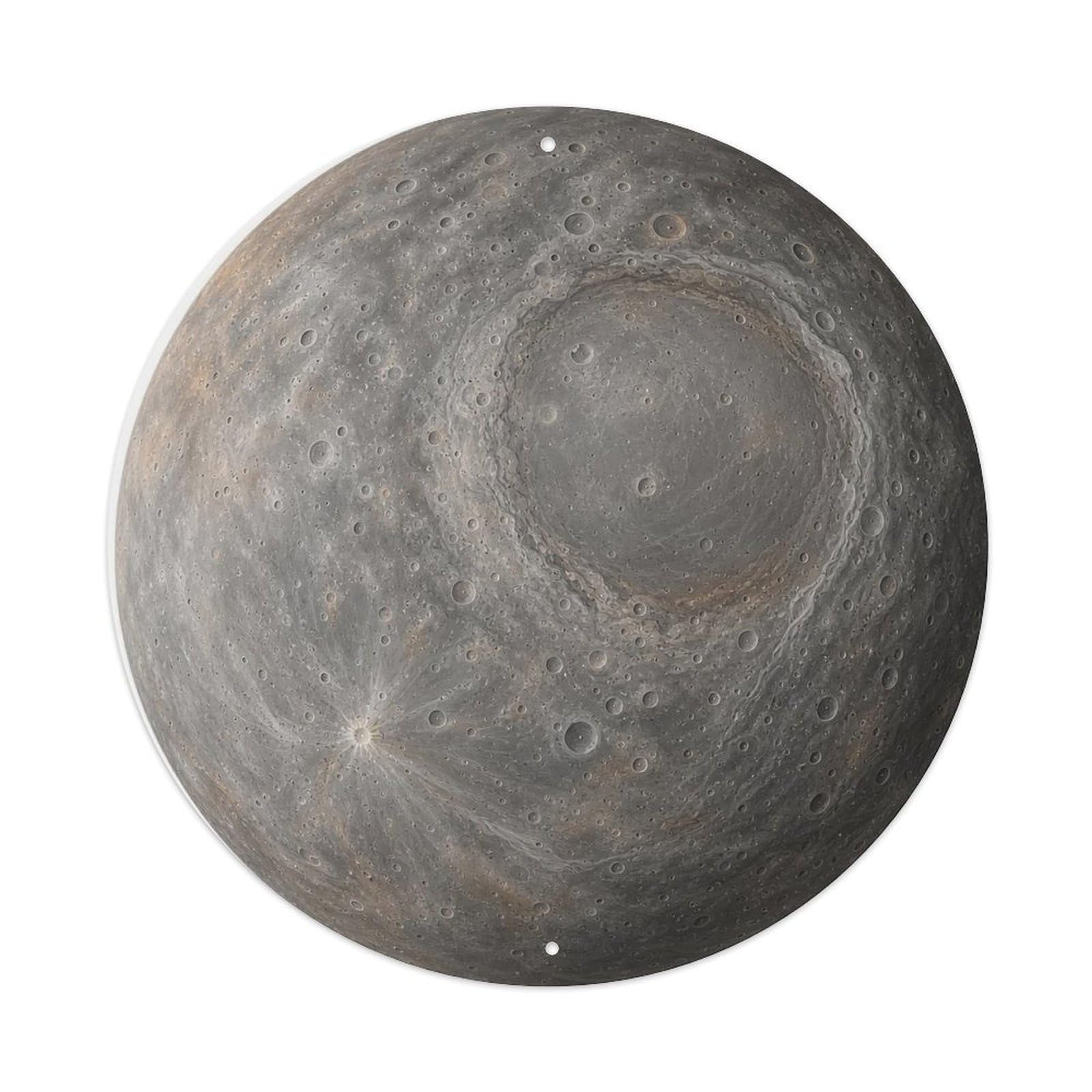 Okngb Style Outer Space Mercury Planet Telescope View Cosmic Orbit Metal Tin Sign Plaque Wall Decor For Cafe, Man Cave, Club Bar, Office, Home Garden Round Metal Poster 8X8inch