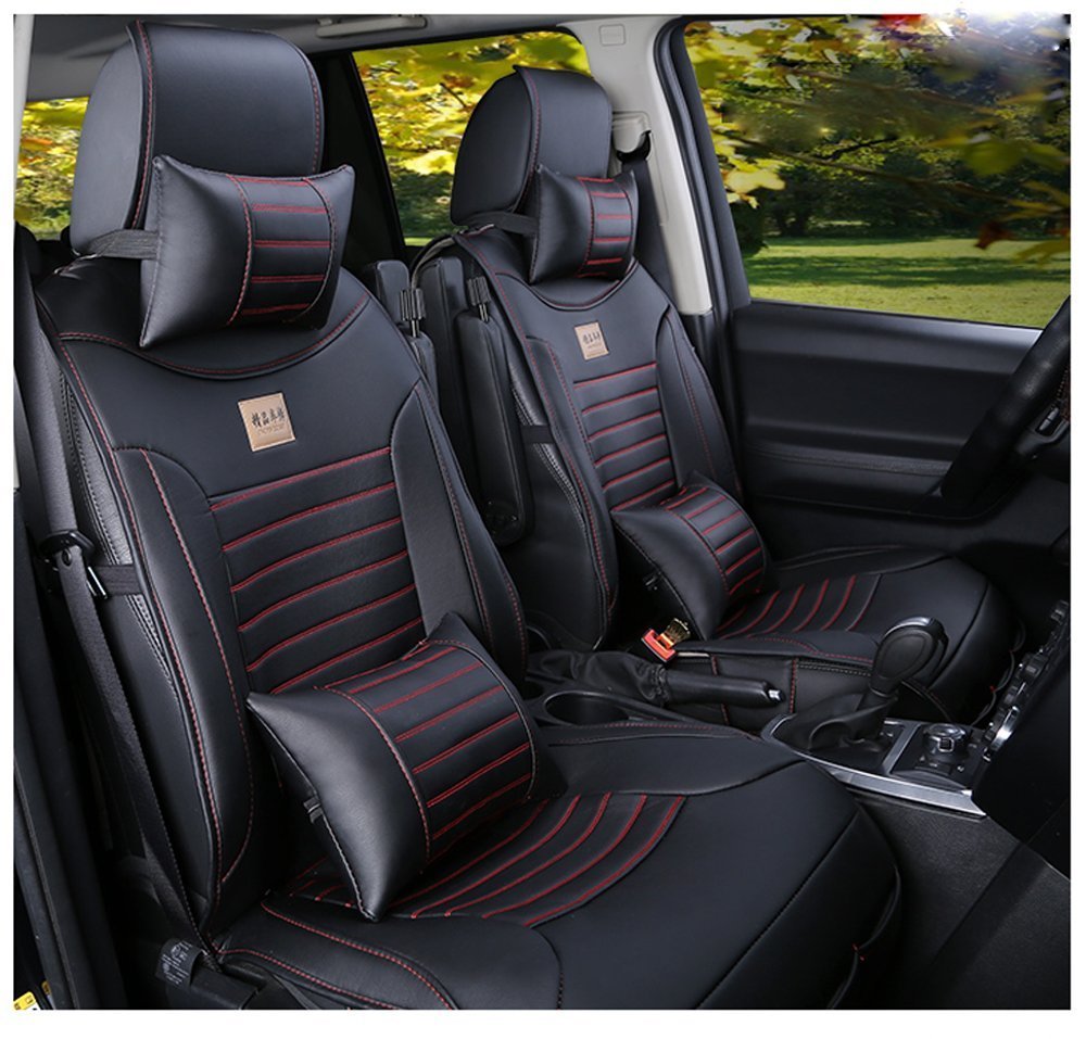 Amooca PU Leather Car Seat Cover Cushions Front Rear Full Set 10 pcs