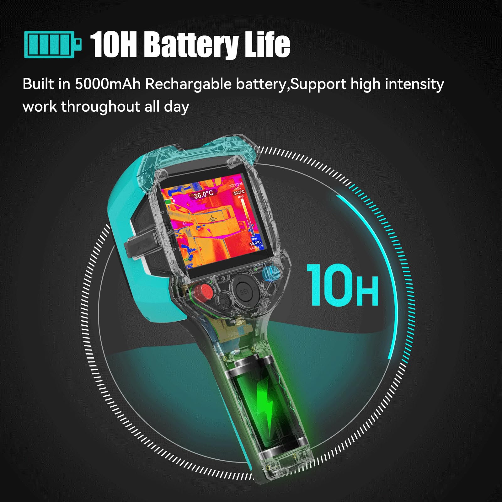 Kamera Termowizyjna, Kompaktowa Kamera Termowizyjna Z 3,5-calowym Wyświetlaczem LCD, Rozdzielczość IR 256 * 192 I Częstotliwość Odświeżania Poniżej 20 Hz, 6 Palet Kolorów, Do Domu
