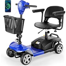 Wooken Mobility Scooters for Seniors, Adults, 4 Wheels Foldable Powered Mobility Scooter 264 lbs All Terrain, Compact Heavy Duty Electric Powered Wheelchair with Seat for Travel, Smart Safety System