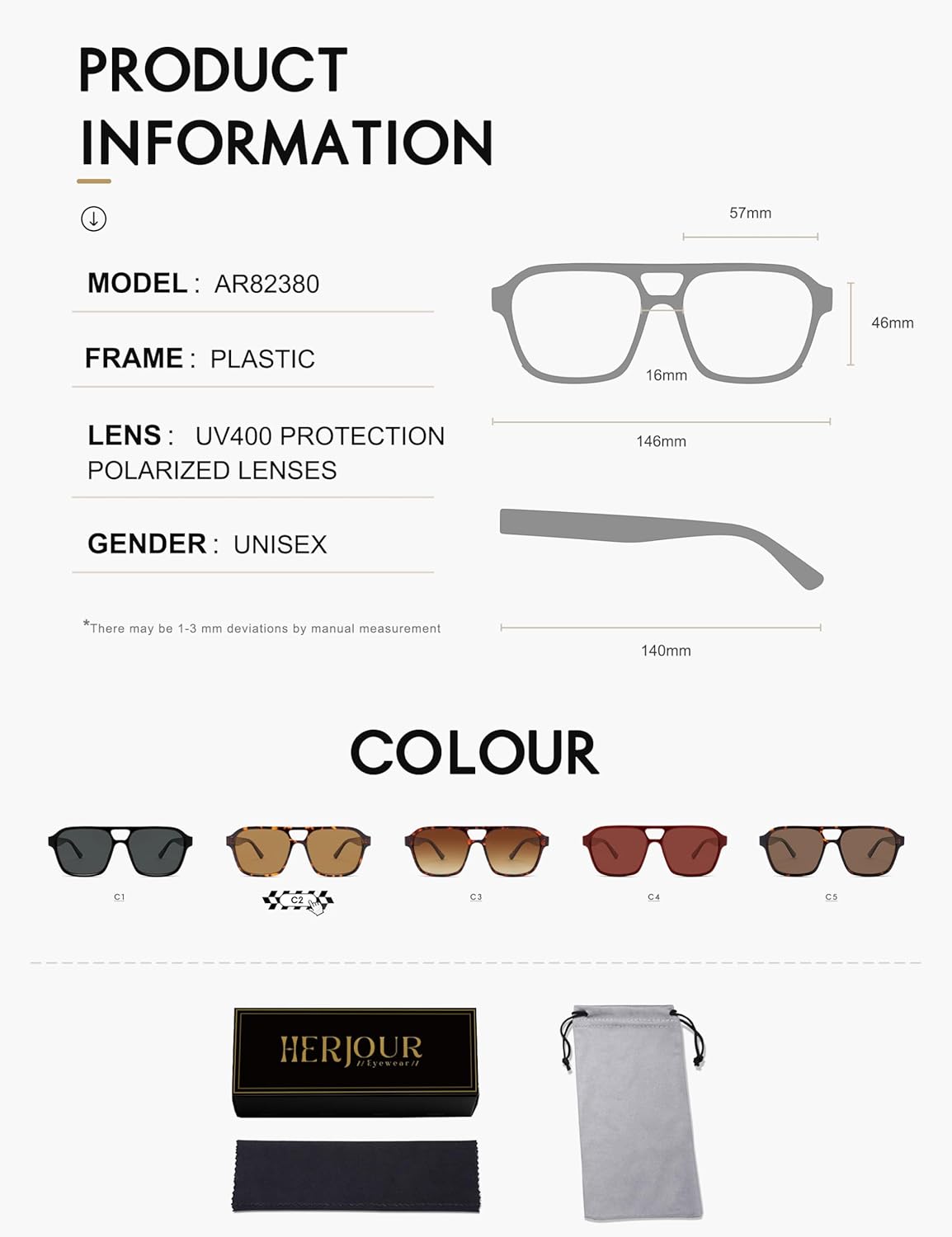 Retro Trendy Square Polarized Aviator Sunglasses Womens Mens 70s Classic Vintage Oversized Sun Glasses AR82380 - Image 5