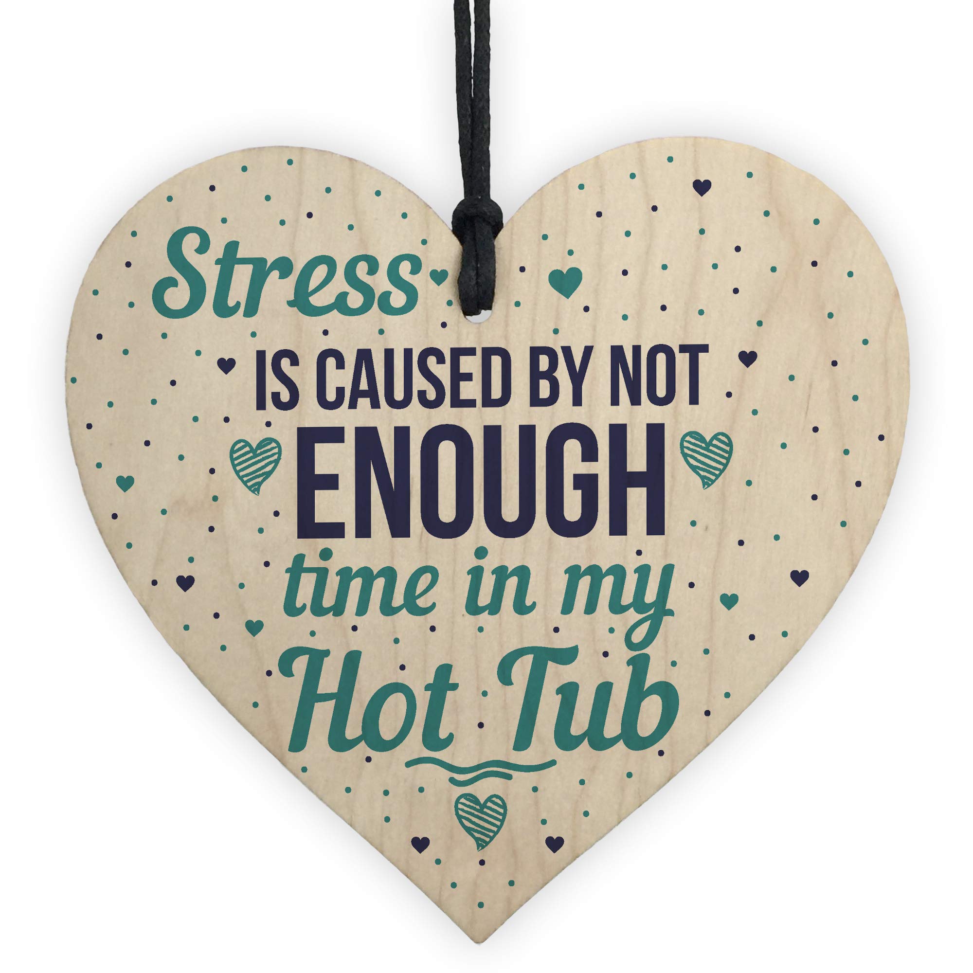 Red Ocean Funny Hot Tub Handmade Wooden Hanging Heart Plaque Sign Garden Chic Plaque Friendship Gifts