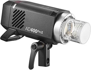 Godox AD400Pro II All-in-One Outdoor Flash 400Ws Up to 460 Full-Power Flashes 30W Bi-Color LED Modeling Lamp and 2.4-Inch Color Screen
