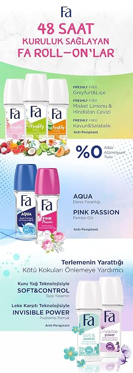 Fa Deodorant 1.7 oz. Roll-On Aqua (3-Pack)