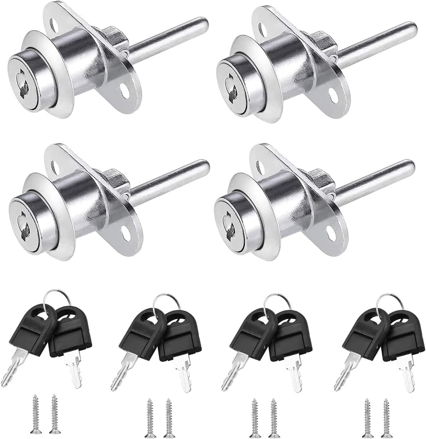 Push Plunger Lock Length 30 mm(1 1/4 inch) Cylinder Head Chrome Finish