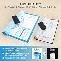 Vista 11 de Tapete de silicona, 28 x 20 pulgadas, extra grande, antiadherente, para hornear, con medición, tapete grueso reutilizable para mostrador de hojas