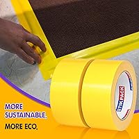 Vista 5 de 2 rollos de cinta adhesiva amarilla, resistente y resistente, cinta adhesiva de color industrial, 9 mil x 2 pulgadas x 25 yardas, flexible, sin