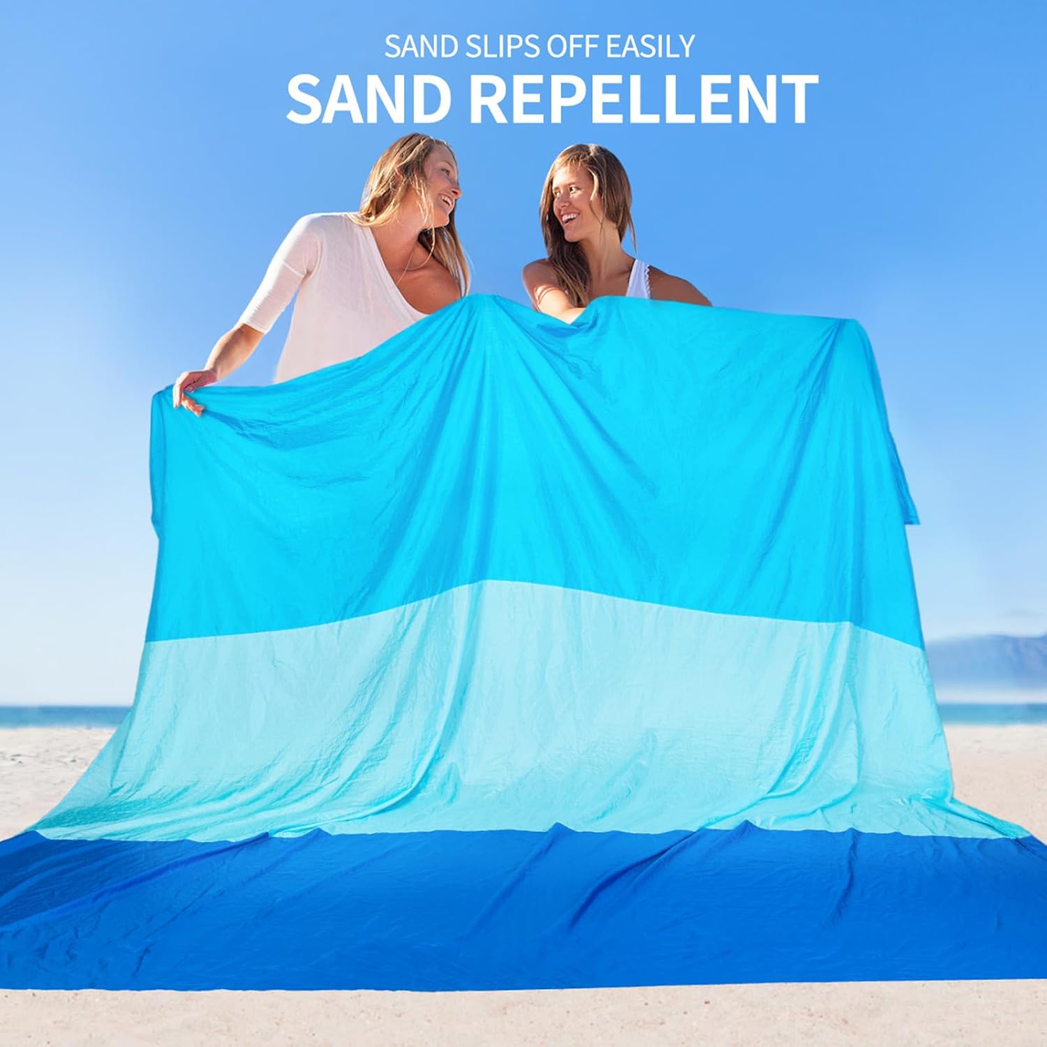 HIHOHO Beach Blanket, Sandproof Beach Mat, Waterproof Quick Drying Lightweight Outdoor Aztec Picnic Mat 79" X 83"/120"x108" for 2-8 Adults for Travel, Camping, Hiking