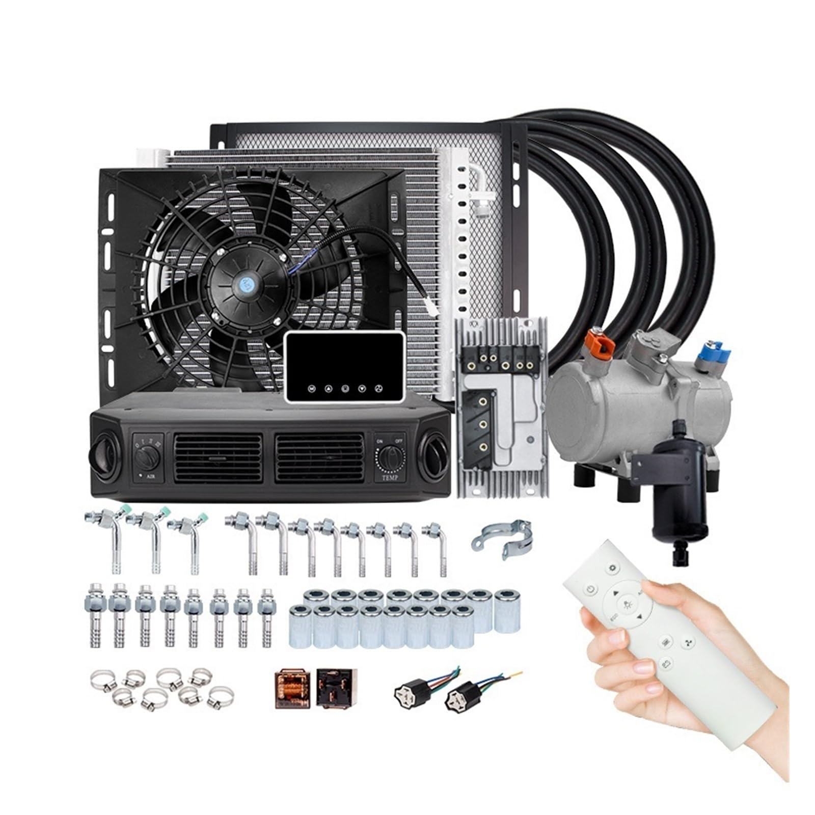 Compresor de Aire Acondicionado eléctrico Universal para automóviles, Furgonetas, Coches clásicos y Hot Rods.