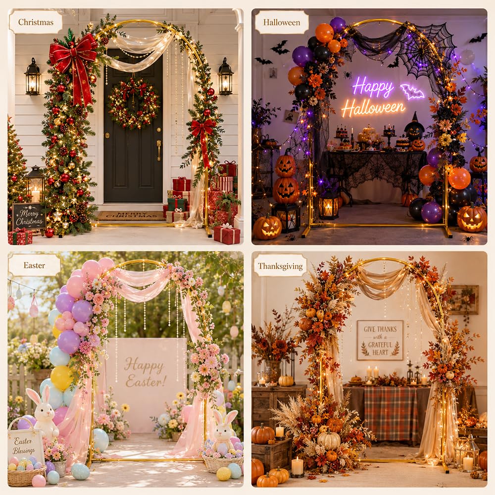 Hochzeitsbogen Gestell, 1.2 x 2.2 M Hochzeitsbogen Hintergrund Ständer, Metallbogen, Traubogen Hochzeit, Ballonbogen Gestell, Deko Bogen für Hochzeit, Geburtstag, Party Dekoration