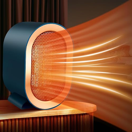 Miniatura 1 de Aisuo Calentador de espacio para uso en interiores, mini calentador de 1200 W con 2 modos de calefacción, ahorro de energía y silencioso, protección