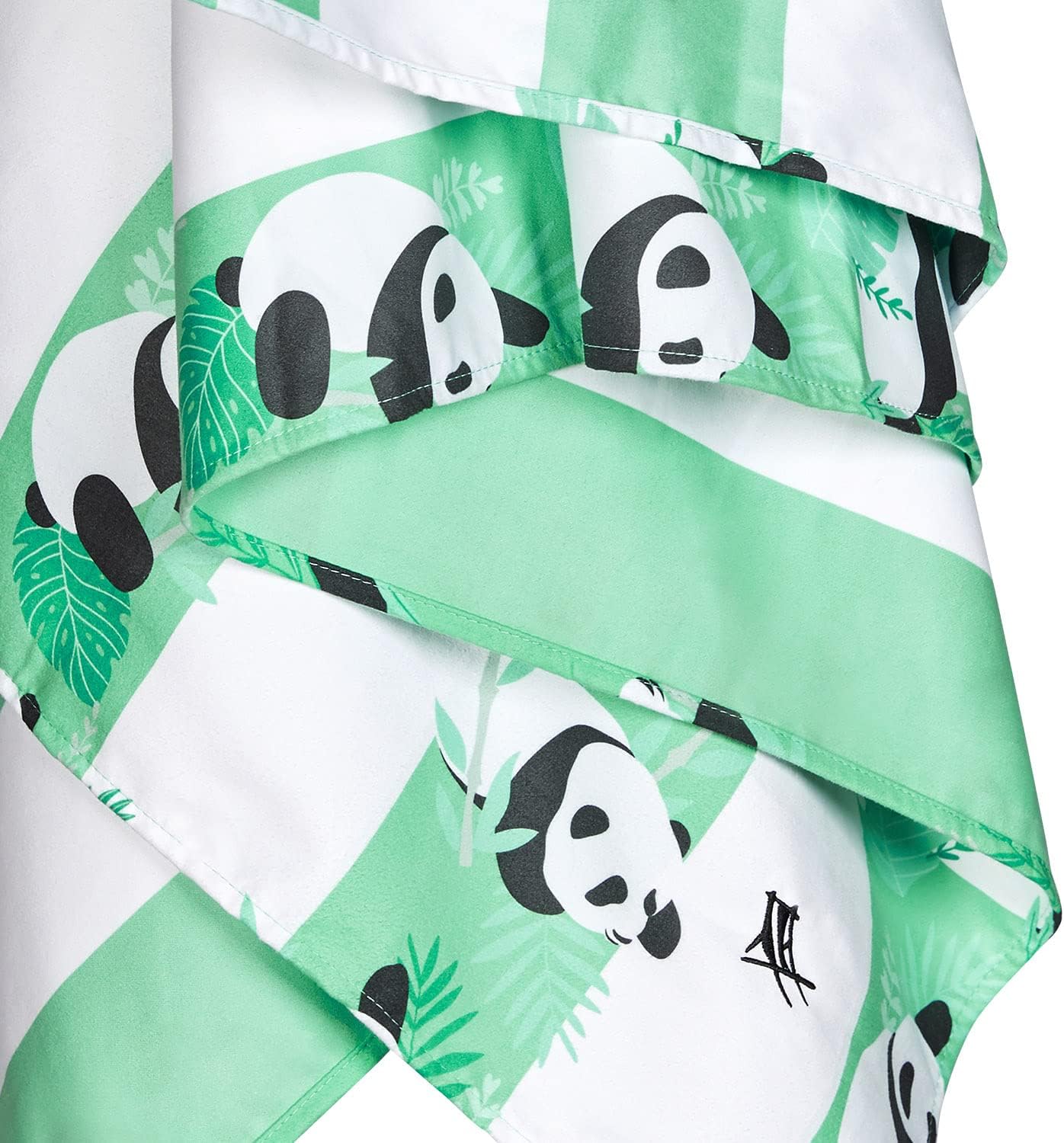 Dock & Bay Lightweight Beach Towel - Quick Dry, Sand Free - 100% Recycled - Includes Bag - WWF - Panda Party - Extra Large (200x90cm, 78x35)