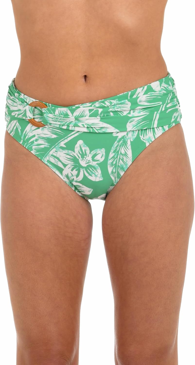 La Blanca Women's Mid-Waist Twist Front Swimsuit Bottom