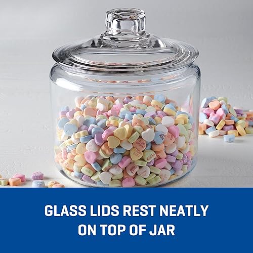 Miniatura 4 de Anchor Hocking Heritage Hill - Tarro de vidrio de 3 cuartos con tapa, juego de 2