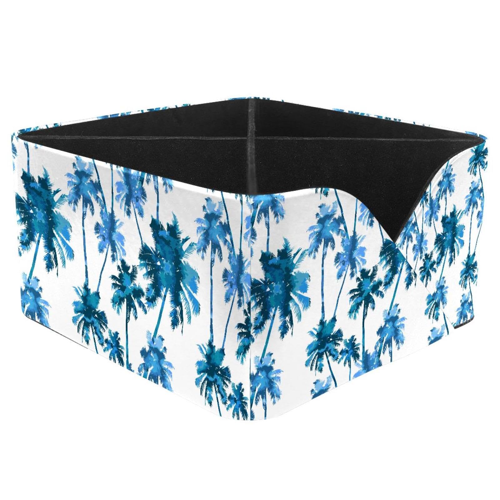 KengjuTesu Tropical Watercolor Palms Illustration Desktop Organizer Pen Holder, Rectangular Pencil Cup for Office, Study and Makeup Stations