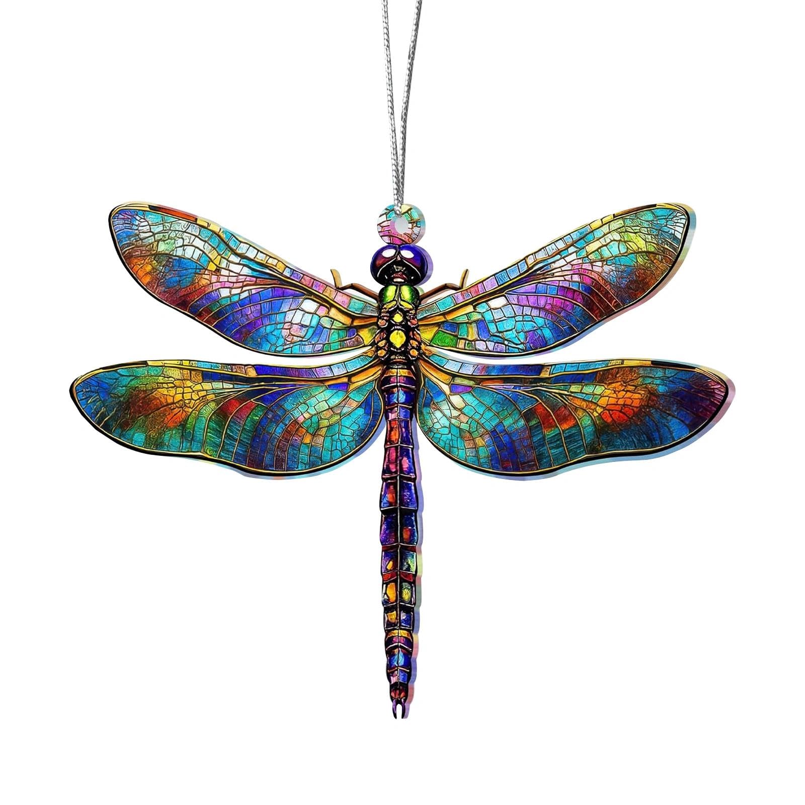 Jootuepo Women's Colourful Acrylic Hanging Garden Suncatcher, Dragonfly Rainbow Sun Catcher, Decorative Hanging Ornament For Windows, Christmas Decorations, Birthday Present, Ideal For Home, Garden, Or Gift