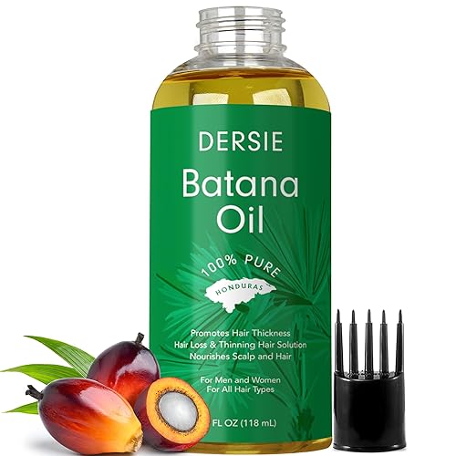 Dersie Aceite de batana para el crecimiento del cabello: crecimiento y nutrición del cabello con aplicador masajeador - Aceite de batana orgánico