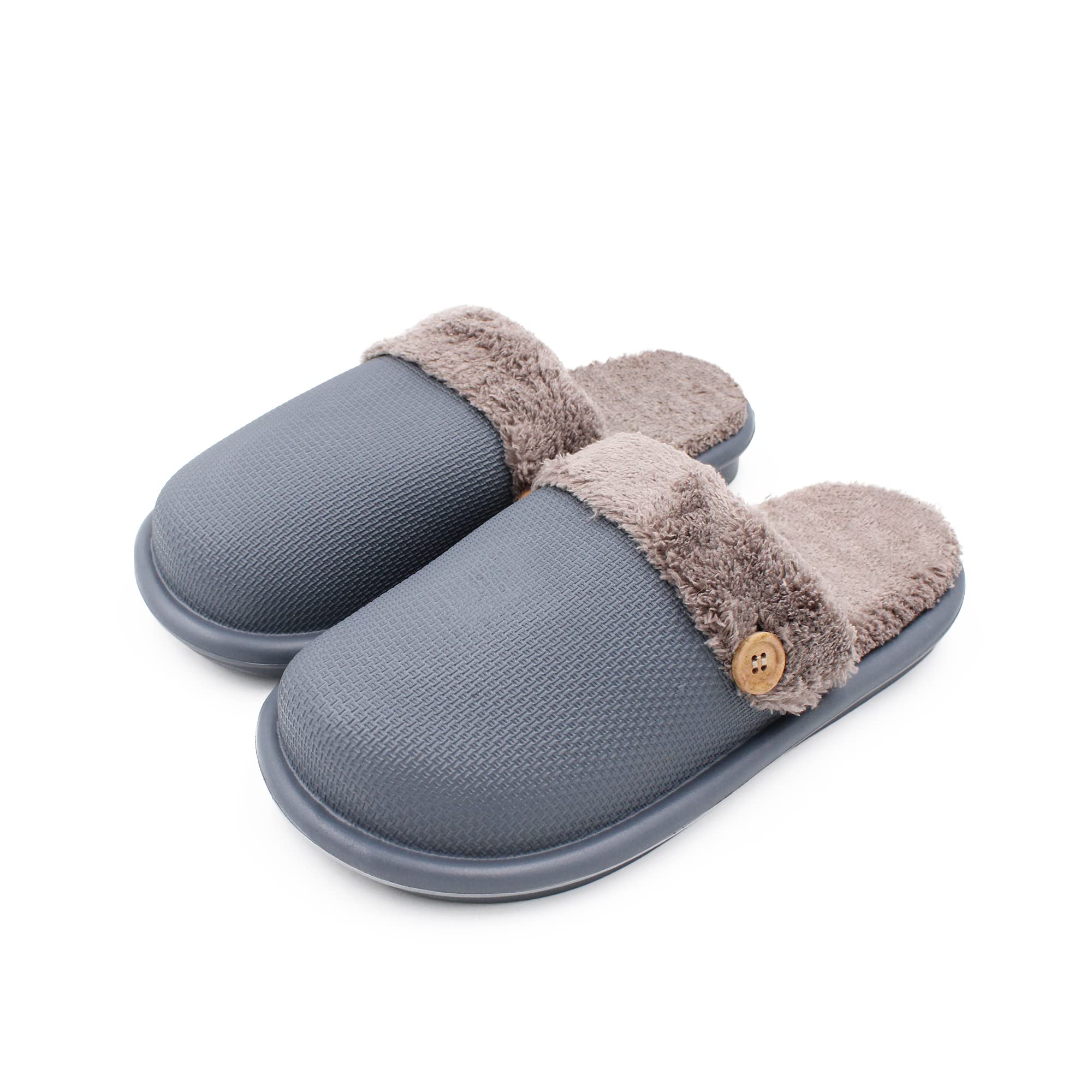 Vritraz Unisex Thick EVA Winter Warm Fur and Lightweight Slippers, Removable and Washable, Waterproof Slippers (UK-9, Grey) (B0BPHYFFGG) Amazon Price History, Amazon Price Tracker